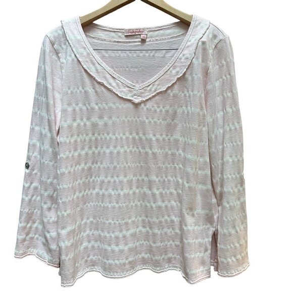 Fresh Produce Shirts Tunics Long Sleeve Pink Gray V-Neck Lot of 2 Size XS/S - Picture 6 of 10